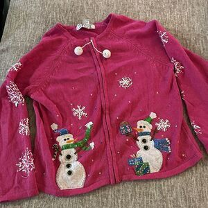 Snowman Pink Cardigan